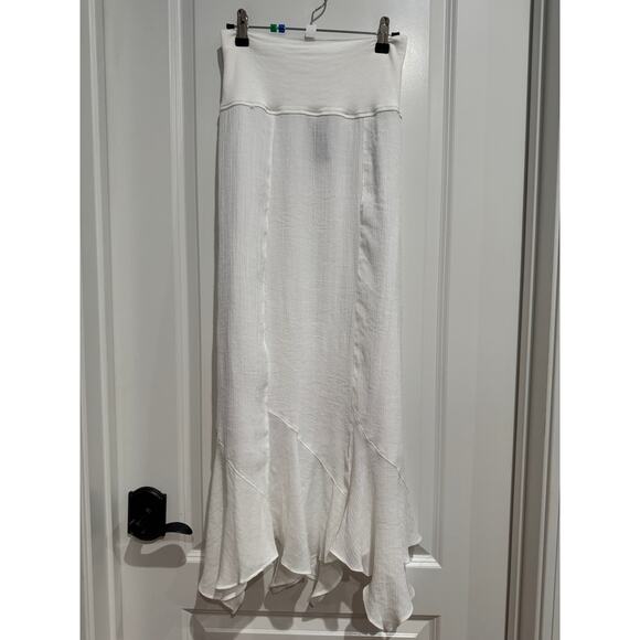 ✨ Zac & Rachel White Floaty A-Line Midi Skirt | Size L (Fits XL) ✨SAME DAY SHIP - Picture 2 of 6